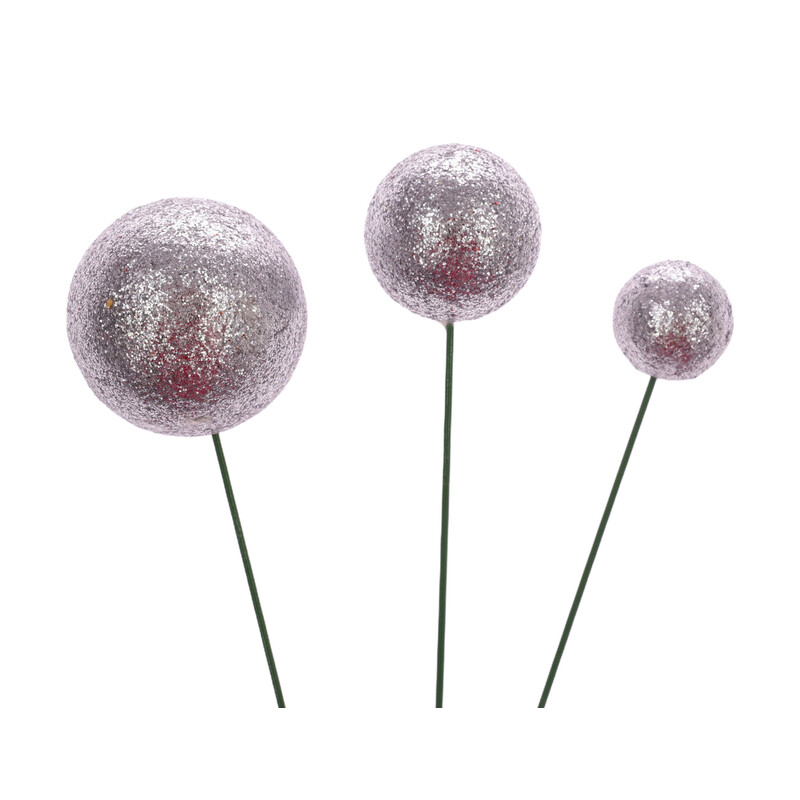 KOULE NA DR. 2-4x17cm 100ks*STŘÍBRNÁ