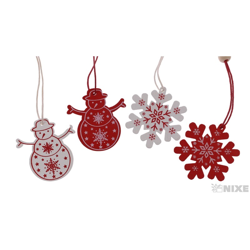 VÁNOCE MIX 5cm 20ks*BÍLÁ+ČERVENÁ