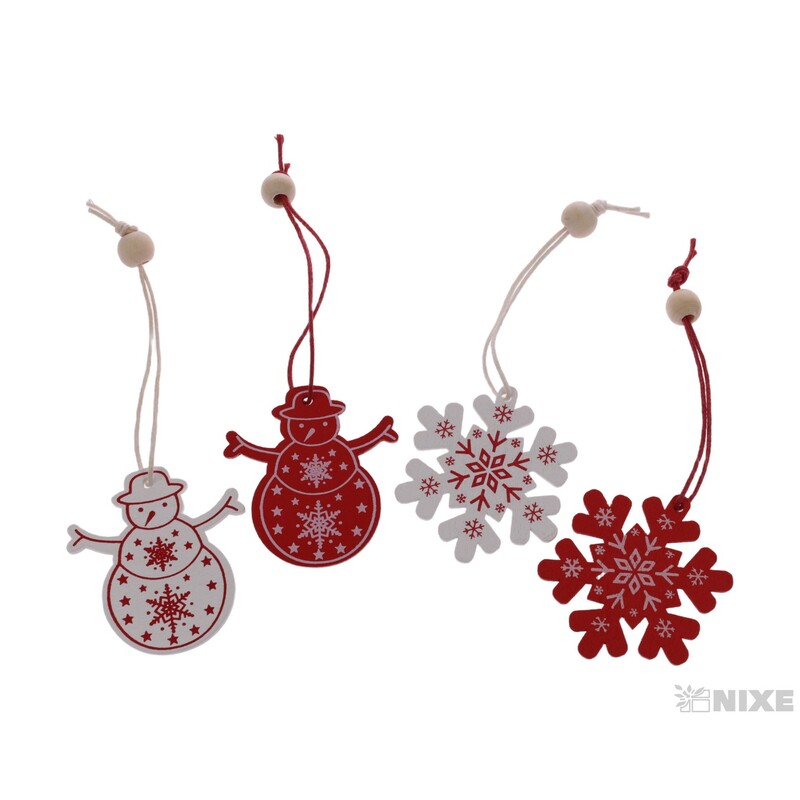 VÁNOCE MIX 5cm 20ks*BÍLÁ+ČERVENÁ