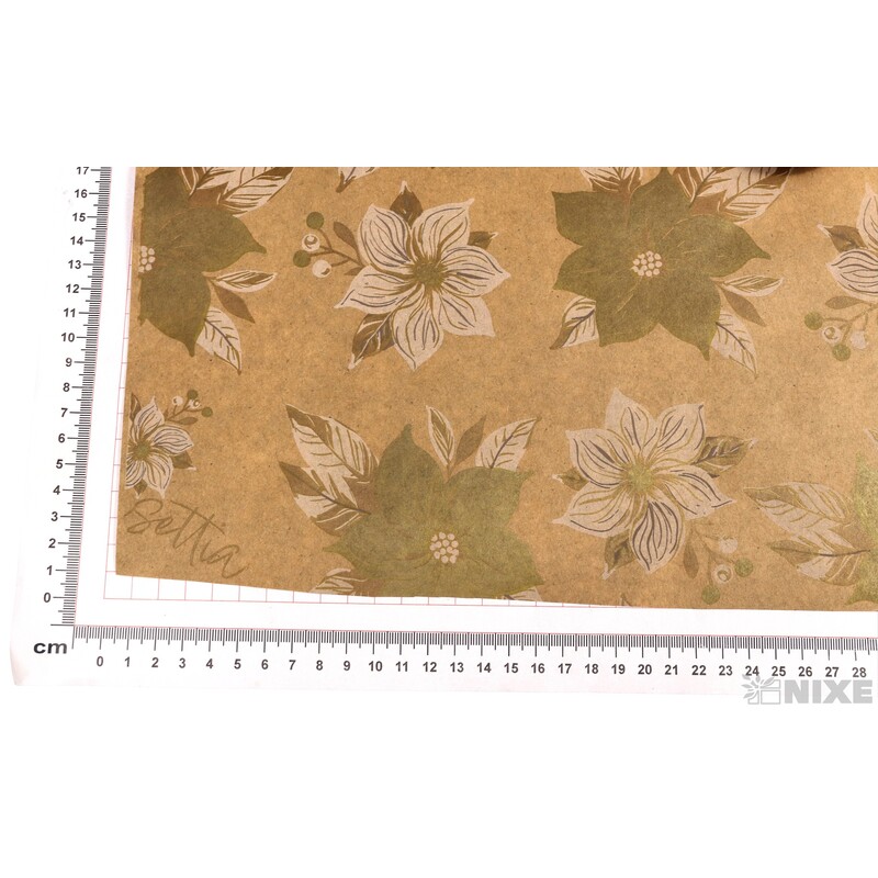 ROLE PAPÍR POINSETTIA 70cmx50m*PŘÍRODNÍ+ZLATÁ