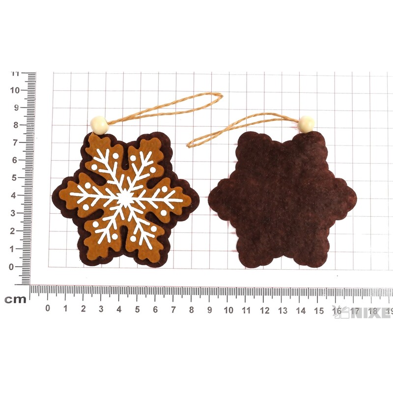 ZÁVĚS PERNÍČEK VLOČKA 8cm 4ks*HNĚDÁ