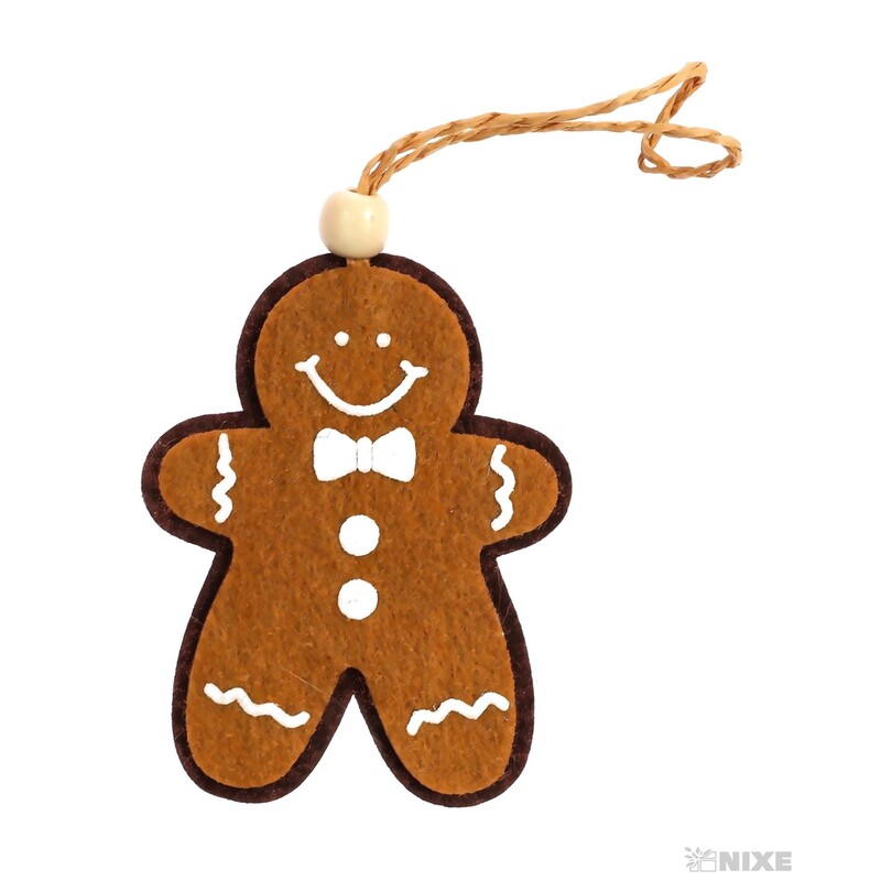 ZÁVĚS PERNÍČEK PANÁČEK 6x7,5cm 4ks*HNĚDÁ