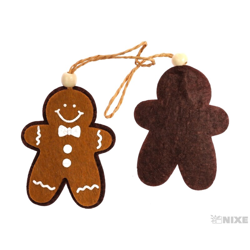 ZÁVĚS PERNÍČEK PANÁČEK 6x7,5cm 4ks*HNĚDÁ