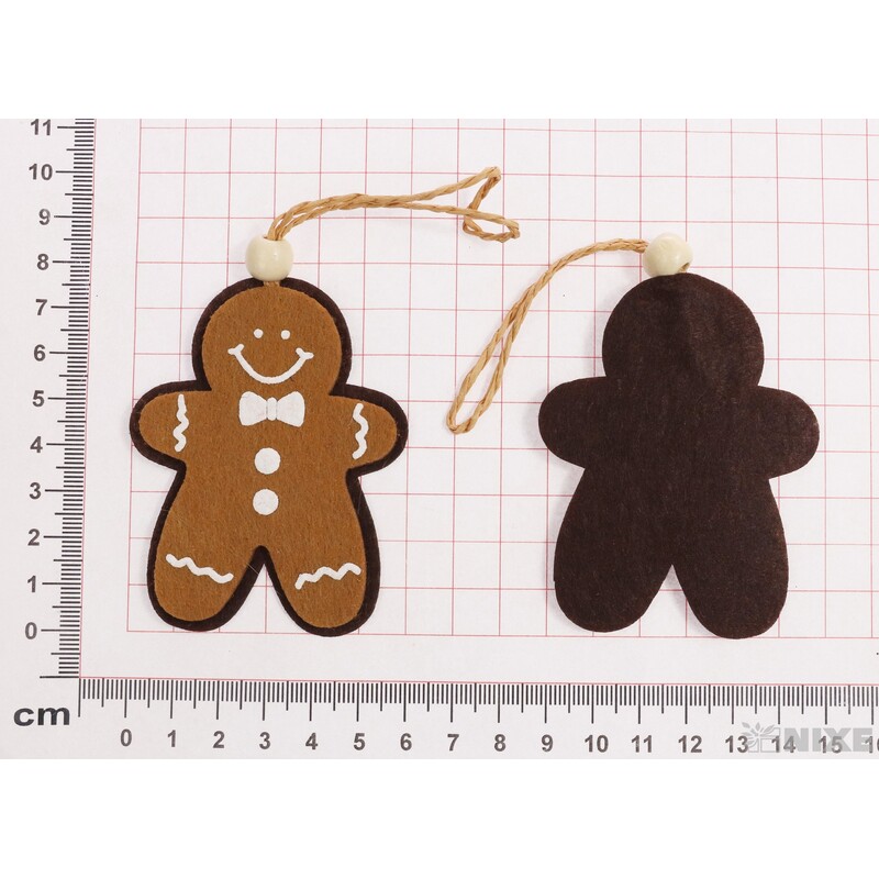 ZÁVĚS PERNÍČEK PANÁČEK 6x7,5cm 4ks*HNĚDÁ