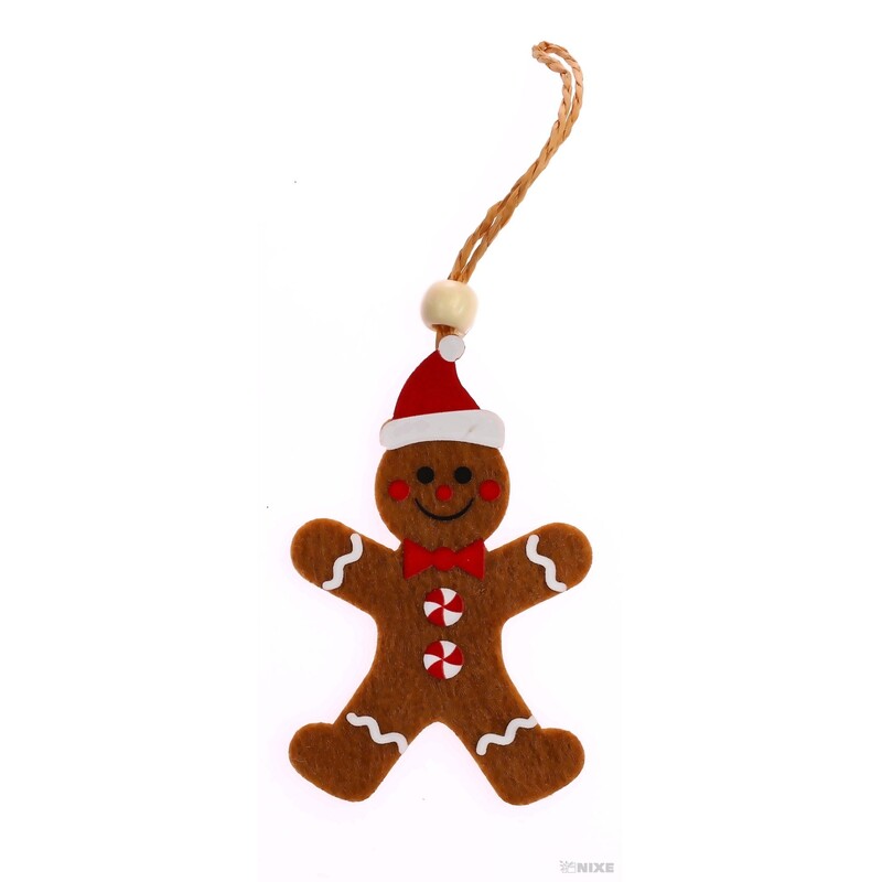 ZÁVĚS PERNÍČEK PANÁČEK 5,5x9,5cm 4ks*HNĚDÁ