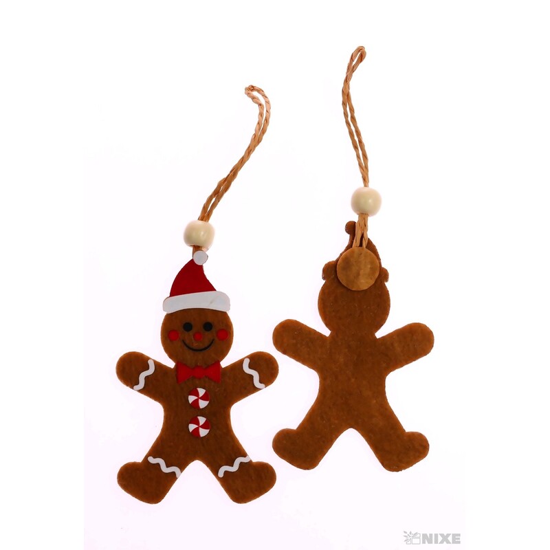 ZÁVĚS PERNÍČEK PANÁČEK 5,5x9,5cm 4ks*HNĚDÁ