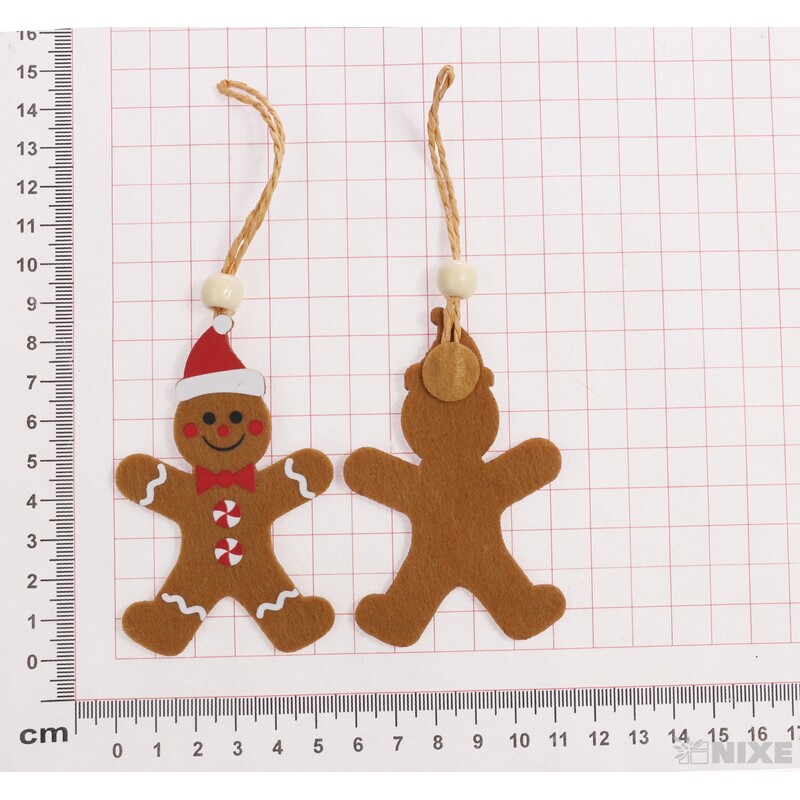 ZÁVĚS PERNÍČEK PANÁČEK 5,5x9,5cm 4ks*HNĚDÁ