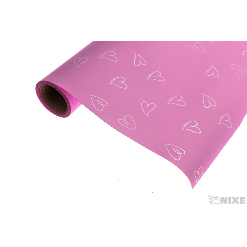 ROLE PLAST SRDCE 50cmx8m*RŮŽOVÁ