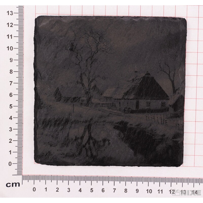 OBRAZ BŘIDLICE ZIMNÍ CHALUPA 13x13cm+STOJAN