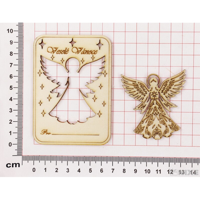 VÁNOČNÍ PŘÁNÍ ANDĚL XD 7x10cm 6ks*PŘÍRODNÍ