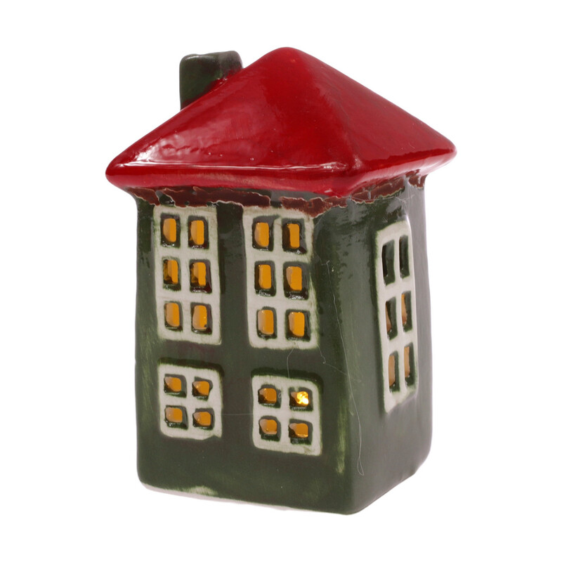 DOMEK KERAMIKA SVÍTÍCÍ 5x9x5cm*ZELENÁ