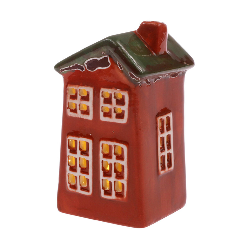 DOMEK KERAMIKA SVÍTÍCÍ 5x9x5cm*HNĚDÁ