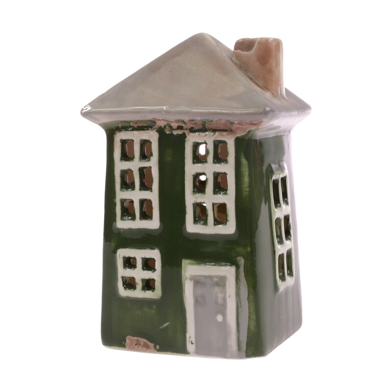 DOMEK KERAMIKA SVÍTÍCÍ 7x13x6cm*ZELENÁ