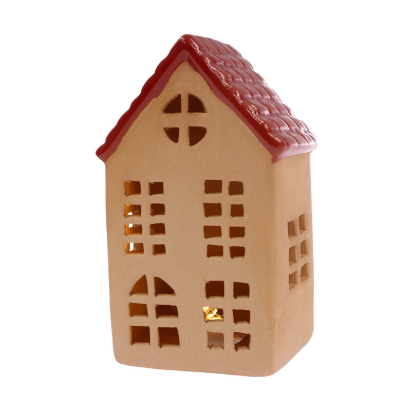 DOMEK KERAMIKA SVÍTÍCÍ 7x13x6cm*CIHLOVÁ