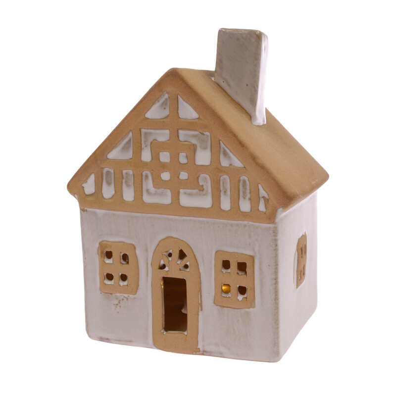 DOMEK KERAMIKA SVÍTÍCÍ 7x13x6cm*KRÉMOVÁ