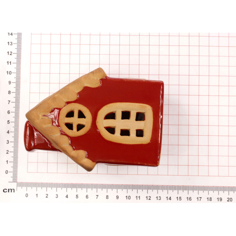 DOMEK KERAMIKA SVÍTÍCÍ 7x13x6cm*BORDOVÁ