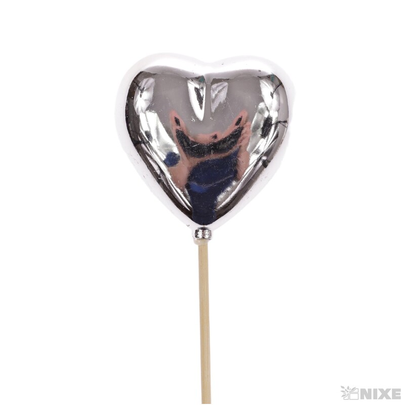 ZÁPICH SRDCE 6,5x35cm 6ks*STŘÍBRNÁ