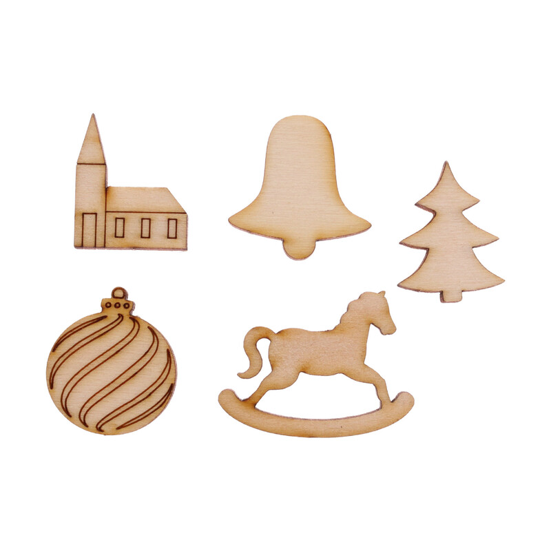 VÁNOČNÍ DEKORACE MIX II XD 2,5cm 100ks*PŘÍRODNÍ