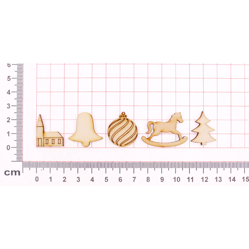 VÁNOČNÍ DEKORACE MIX II XD 2,5cm 100ks*PŘÍRODNÍ