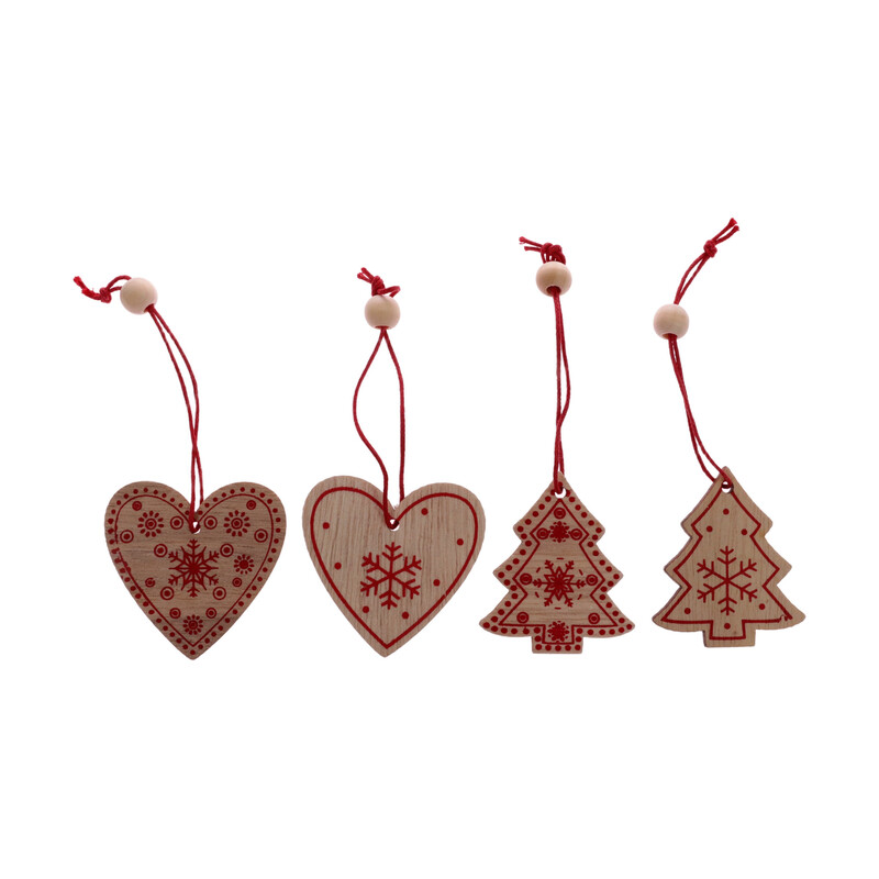 VÁNOCE MIX 5cm 20ks*PŘÍRODNÍ+ČERVENÁ