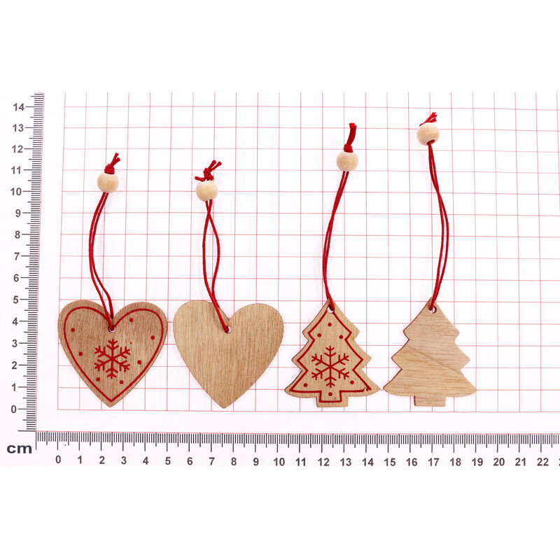 VÁNOCE MIX 5cm 20ks*PŘÍRODNÍ+ČERVENÁ