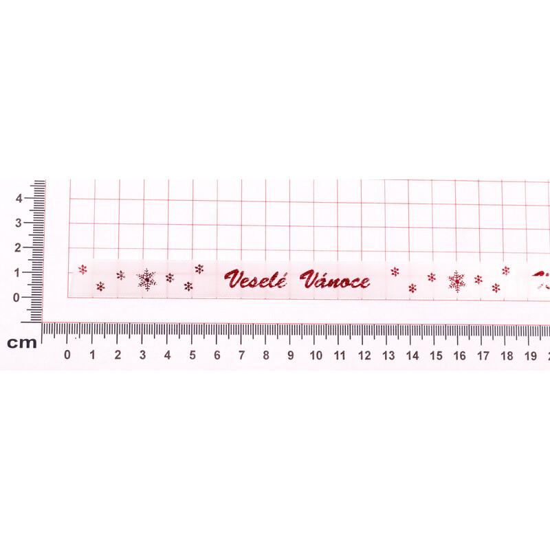 STUHA VESELÉ VÁNOCE 15mmx25m*BÍLÁ-ČERVENÁ METAL
