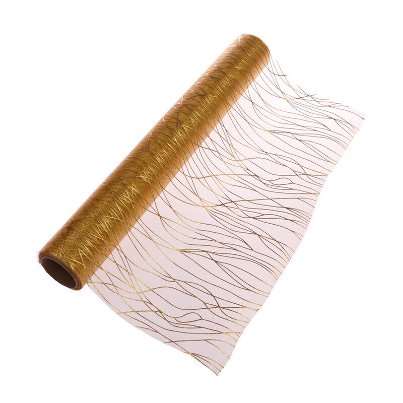 ORGANZA VZOR 700 39cmx10yd*ZLATÁ