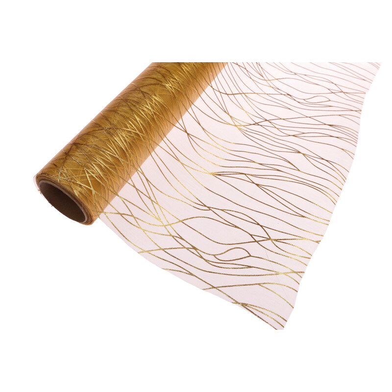 ORGANZA VZOR 700 39cmx10yd*ZLATÁ