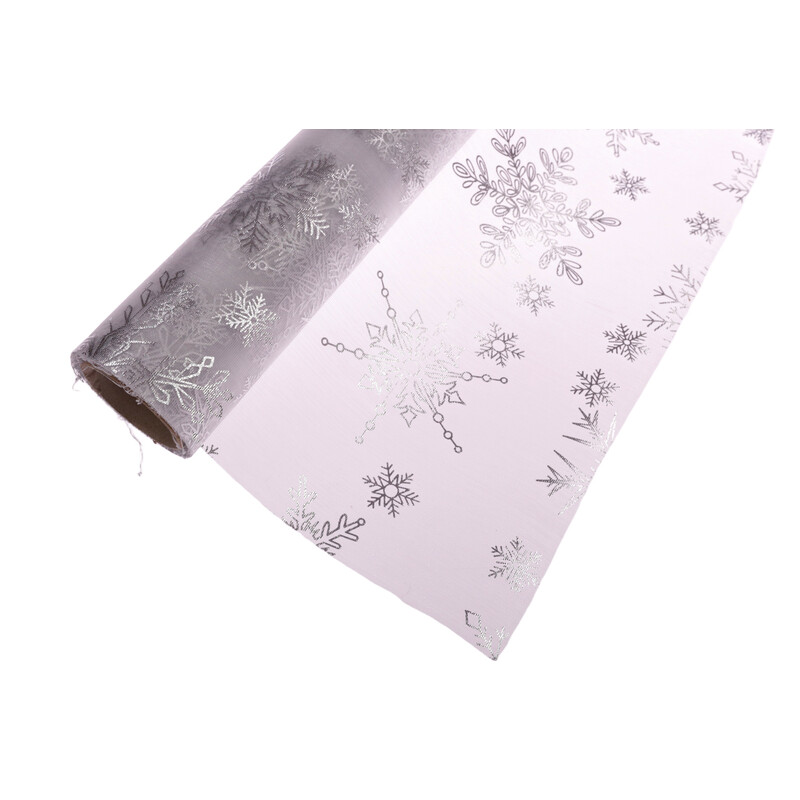 ORGANZA VZOR 708 39cmx10yd*STŘÍBRNÁ