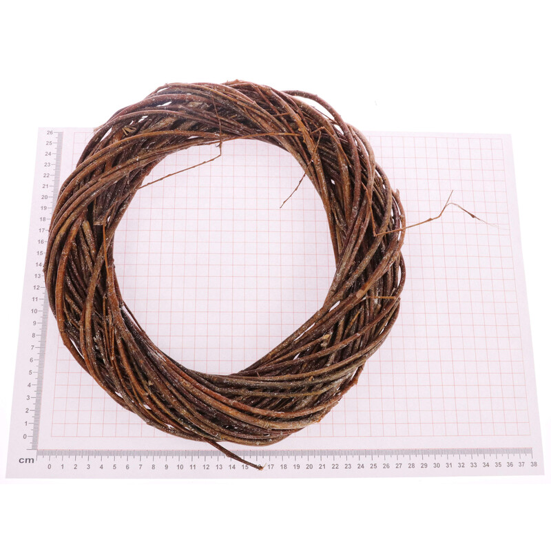 VĚNEC PROUTĚNÝ 28cm*PŘÍRODNÍ+BÍLÁ