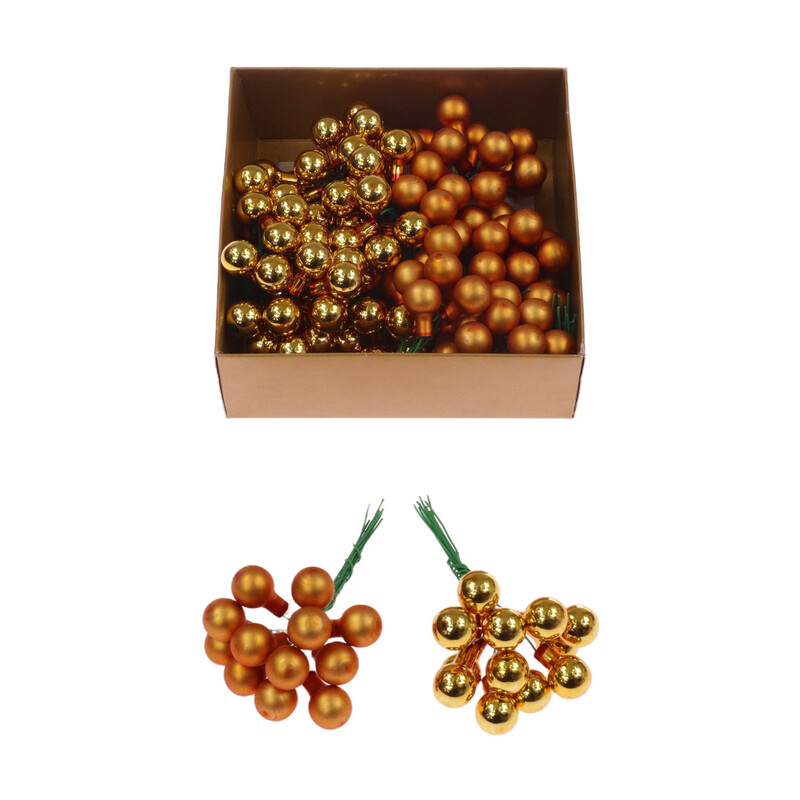 KOULE NA DR. 1,5x10,5cm 144ks MIX*ZLATÁ+ORANŽOVÁ