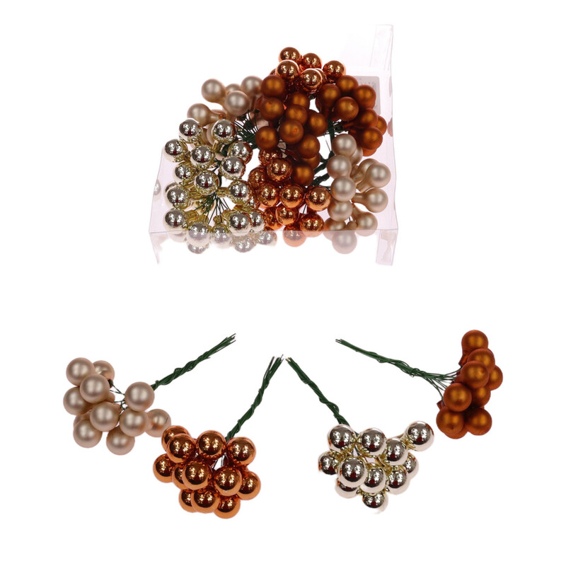 KOULE NA DR. 1,5x10,5cm 144ks MIX*ŠAMPAŇ+MĚDENÁ