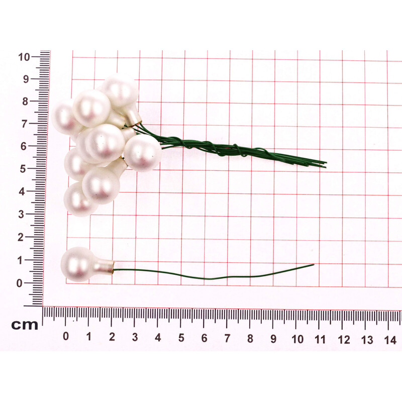 KOULE NA DR. 1,5x10,5cm 144ks MIX*STŘÍBRNÁ+BÍLÁ