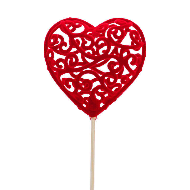 ZÁPICH SRDCE 7,5x38cm 6ks*ČERVENÁ