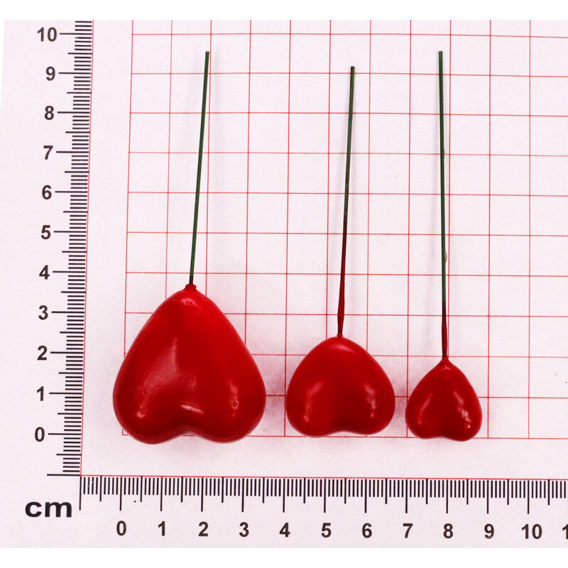 ZÁPICH SRDCE 1,5-3,5x10cm 20ks*ČERVENÁ