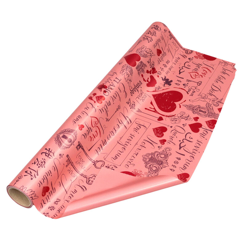 ROLE PLAST SRDCE SN 50cmx9m*STARORŮŽOVÁ+ČERVENÁ 05