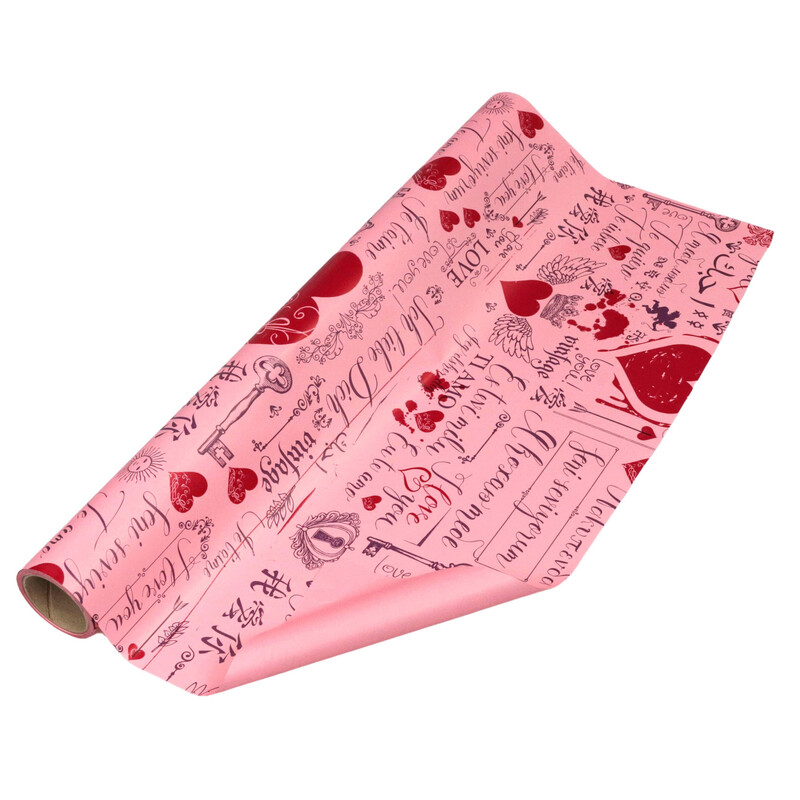 ROLE PLAST SRDCE SN 50cmx9m*RŮŽOVÁ+ČERVENÁ 12