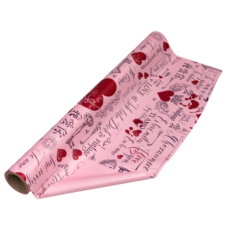 ROLE PLAST SRDCE SN 50cmx9m*RŮŽOVÁ+ČERVENÁ 38