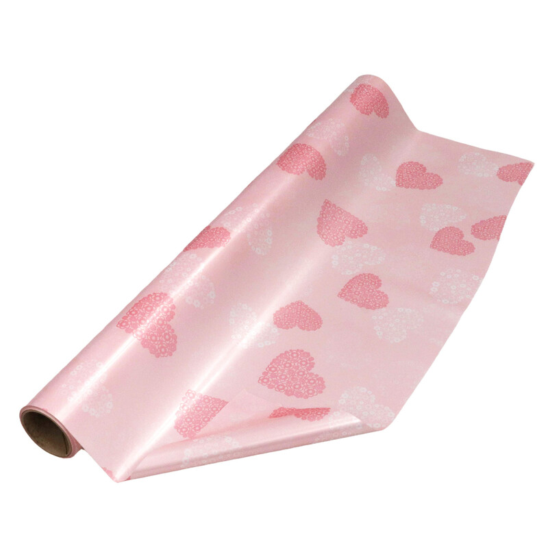 ROLE PLAST SRDCE SK 50cmx9m*RŮŽOVÁ SV. 33