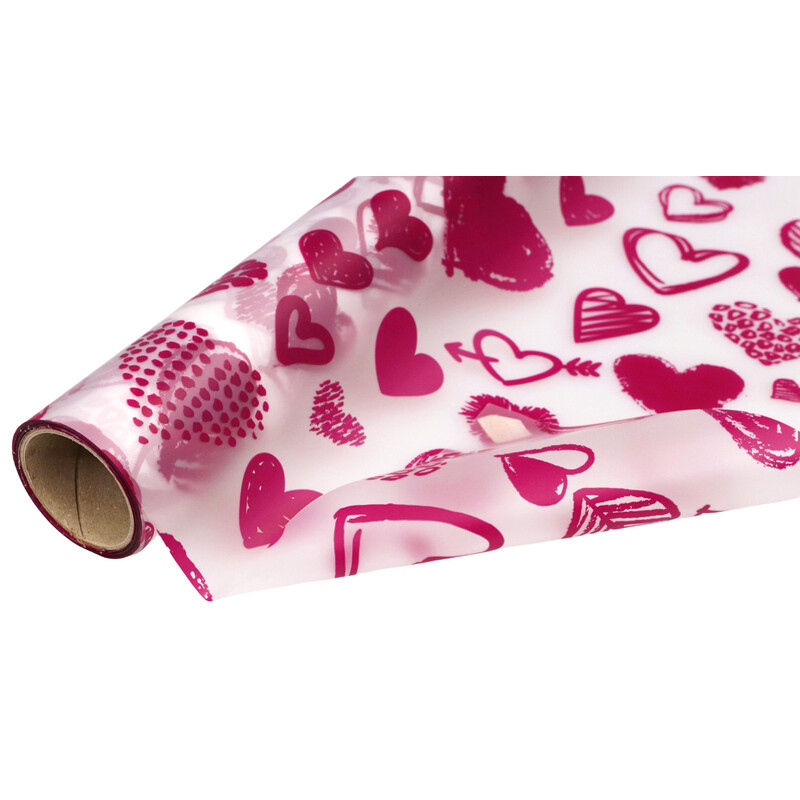 ROLE PLAST SRDCE AMORKI 50cmx9m*BORDOVÁ 35