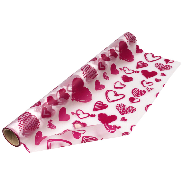 ROLE PLAST SRDCE AMORKI 50cmx9m*BORDOVÁ 35