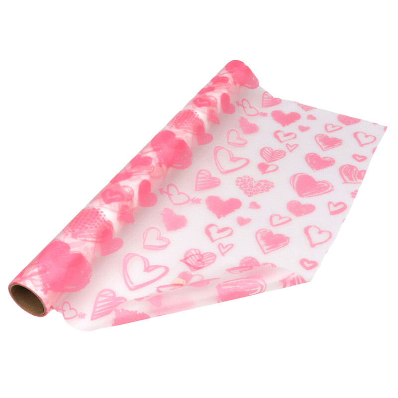 ROLE PLAST SRDCE AMORKI 50cmx9m*RŮŽOVÁ 31