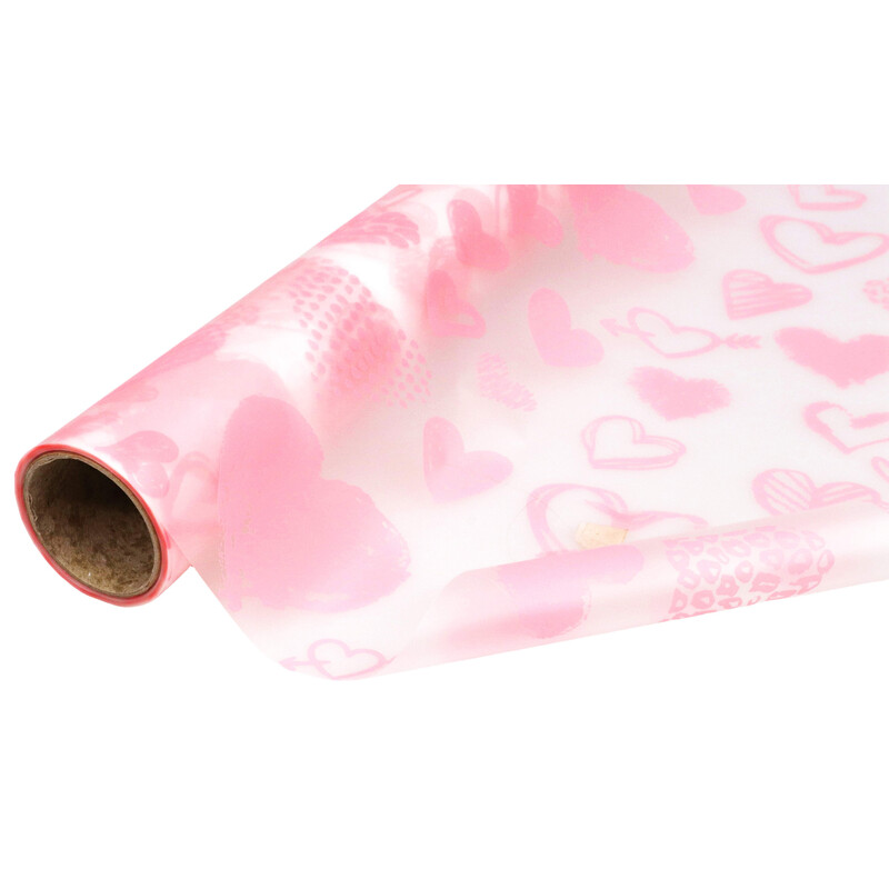 ROLE PLAST SRDCE AMORKI 50cmx9m*RŮŽOVÁ 38