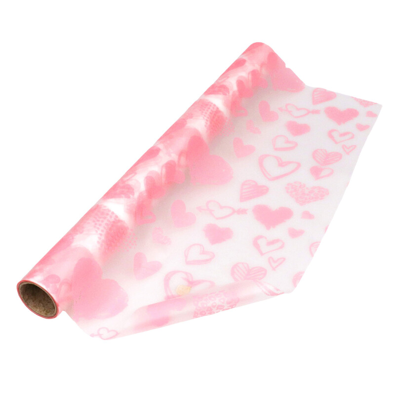 ROLE PLAST SRDCE AMORKI 50cmx9m*RŮŽOVÁ 38