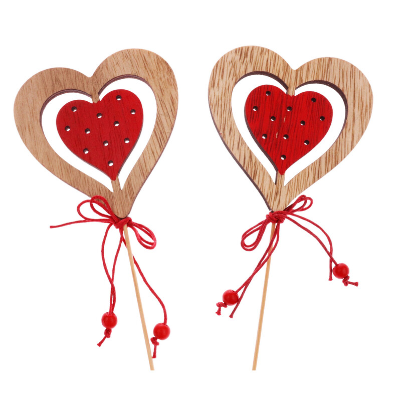 ZÁPICH SRDCE 8x26cm 12ks*ČERVENÁ