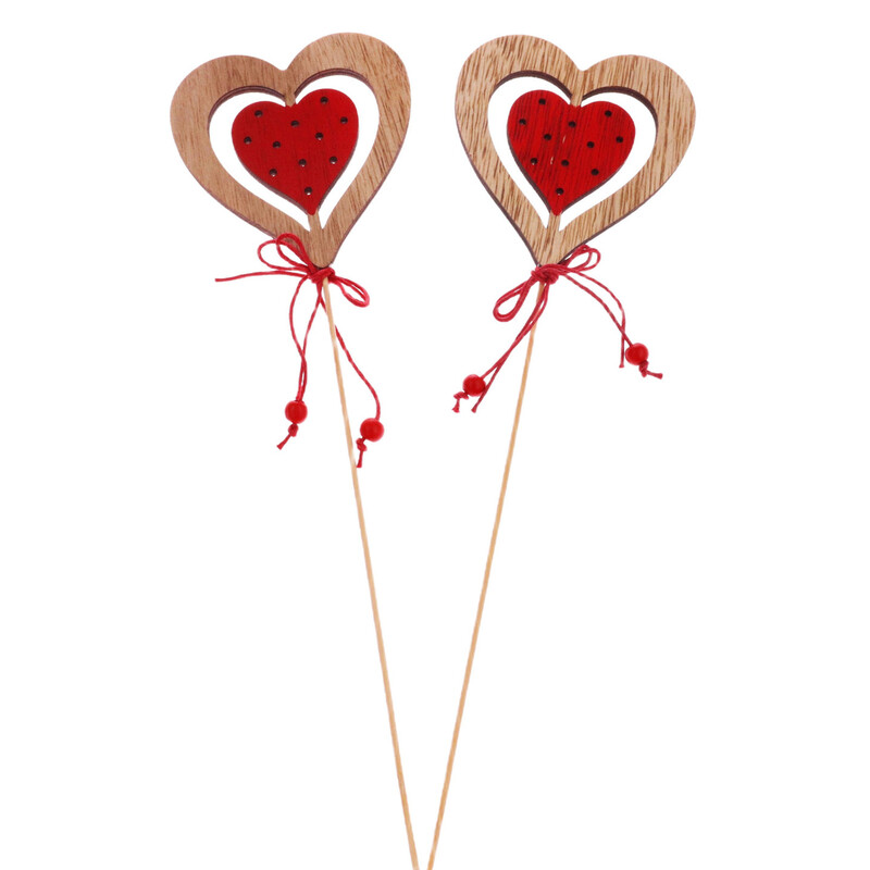 ZÁPICH SRDCE 8x26cm 12ks*ČERVENÁ