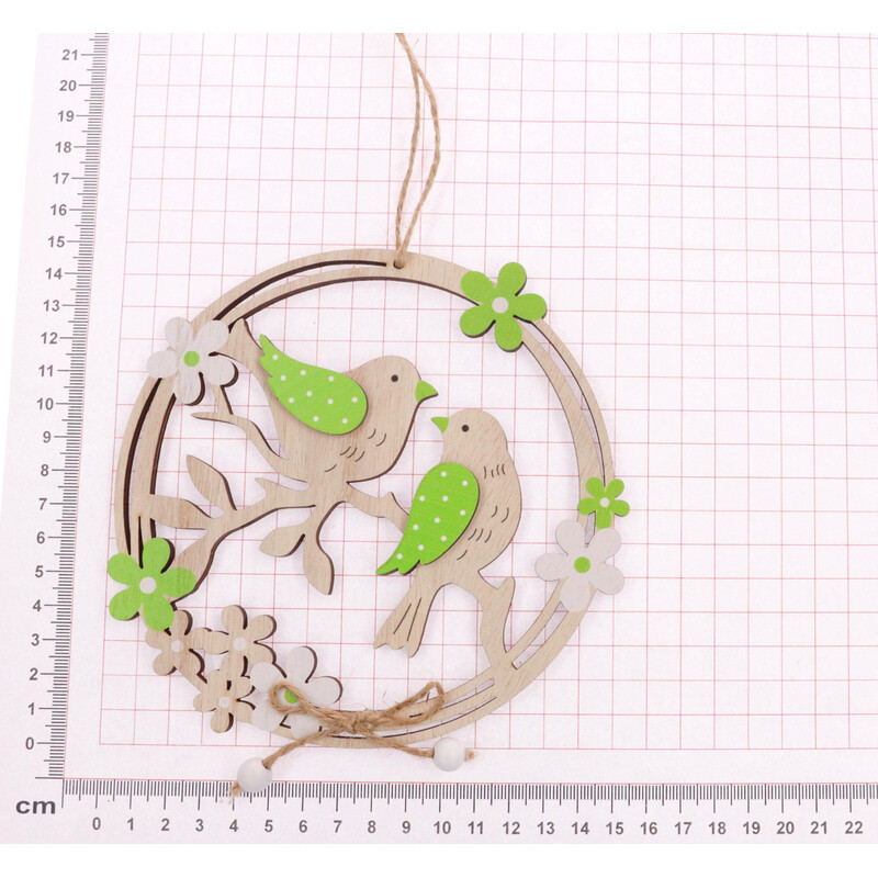 ZÁVĚS KRUH PTÁČEK 15cm*MIX BAREV