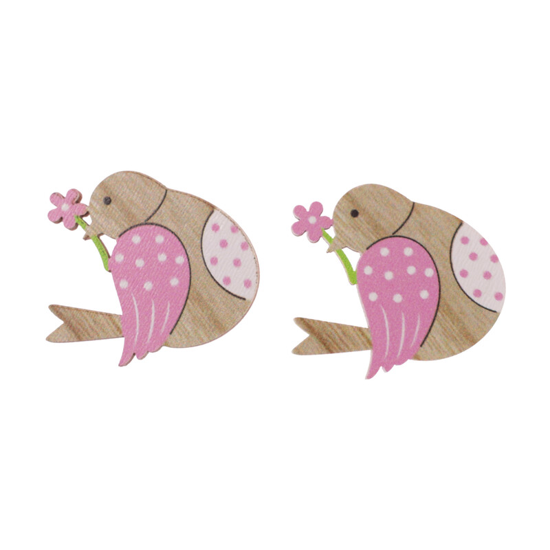 PTÁČEK NALEPOVACÍ 4cm 10ks*MIX BAREV