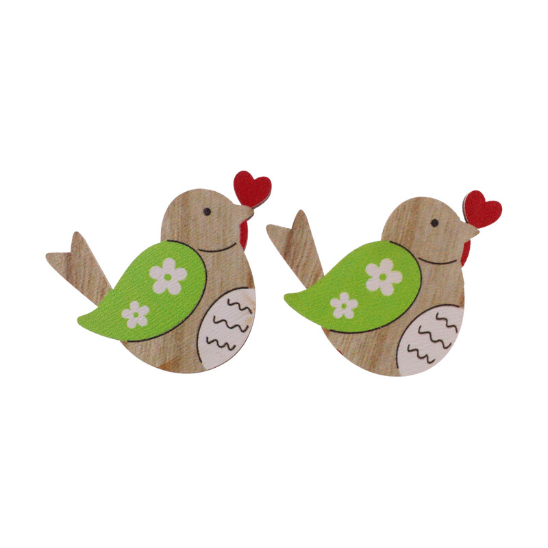 PTÁČEK NALEPOVACÍ 4cm 10ks*MIX BAREV