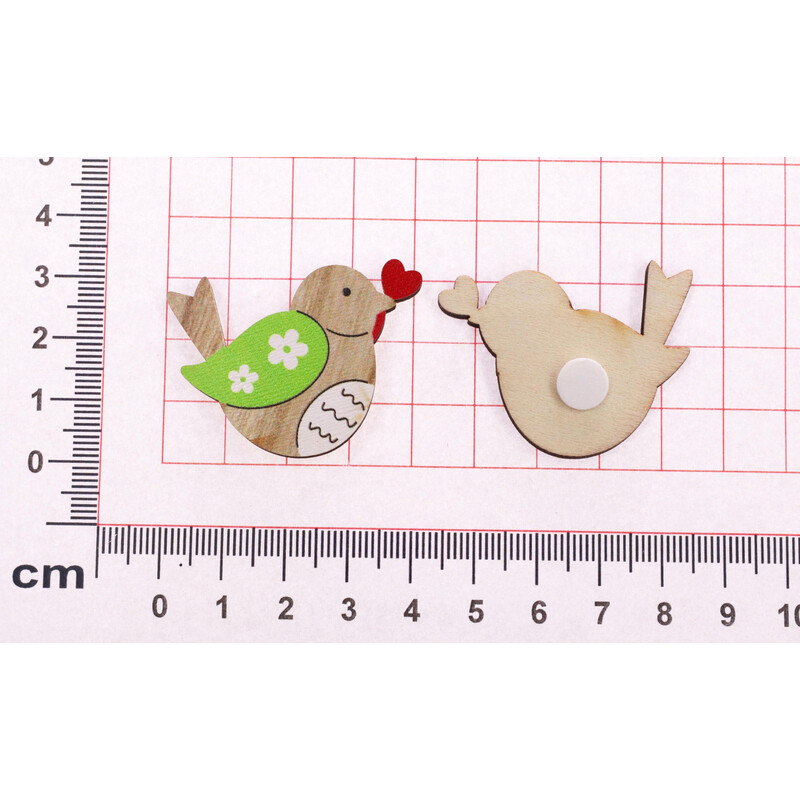 PTÁČEK NALEPOVACÍ 4cm 10ks*MIX BAREV